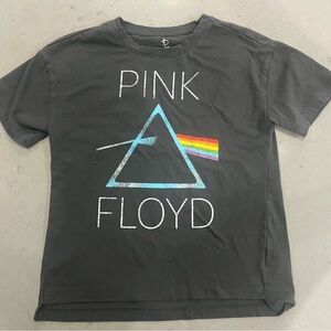 Pink Floyd Black Tee with Prism Rainbow Graphic - Kids